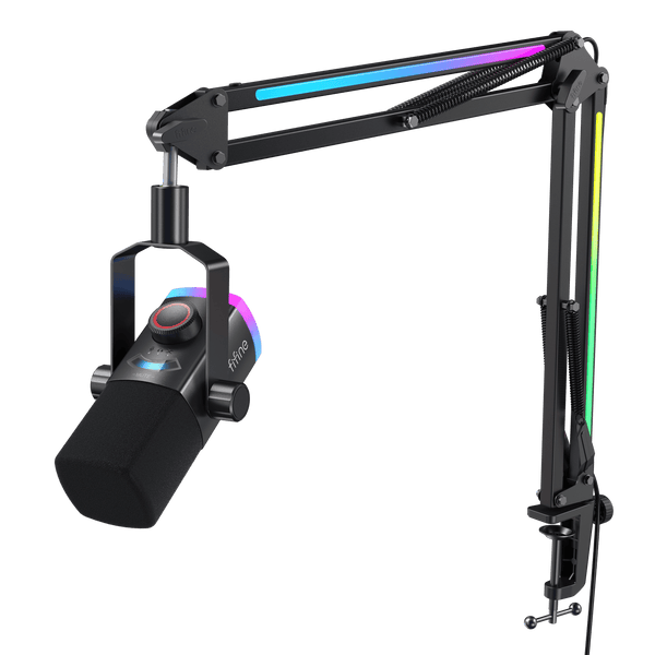Micrófono FIFINE AmpliGame AM8PROT USB/XLR con Brazo RGB