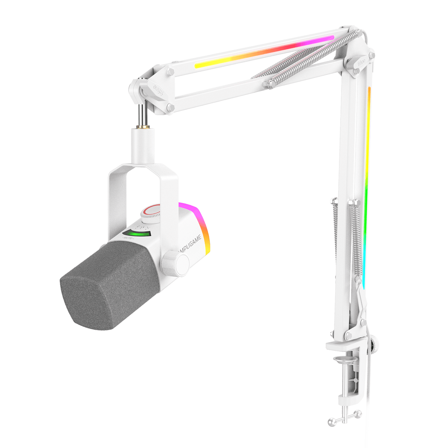 Micrófono FIFINE AmpliGame AM8PROT USB/XLR con Brazo RGB