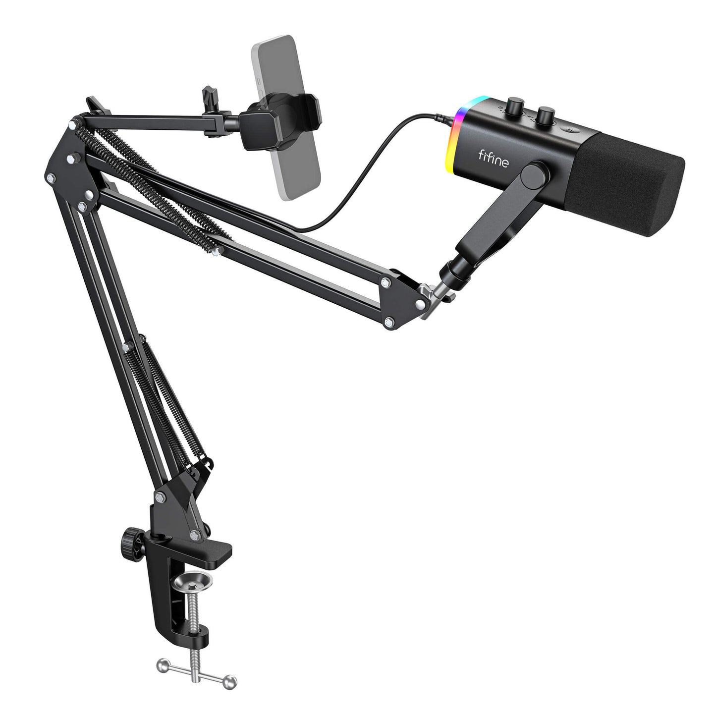 Micrófono FIFINE AmpliGame AM8T USB/XLR con Brazo Articulado