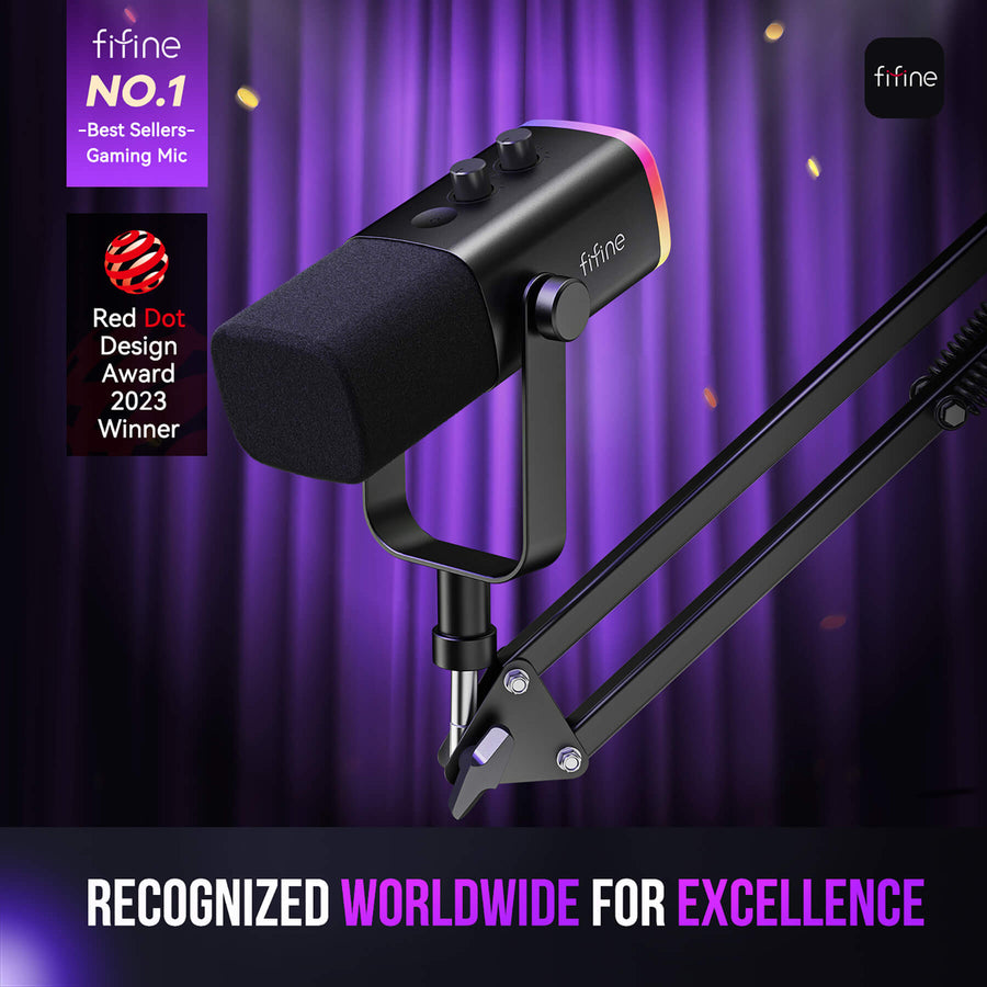 Micrófono FIFINE AmpliGame AM8T USB/XLR con Brazo Articulado