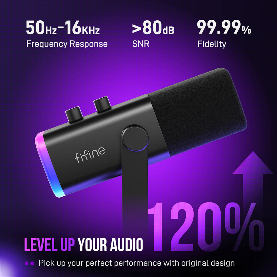 Micrófono FIFINE AmpliGame AM8T USB/XLR con Brazo Articulado