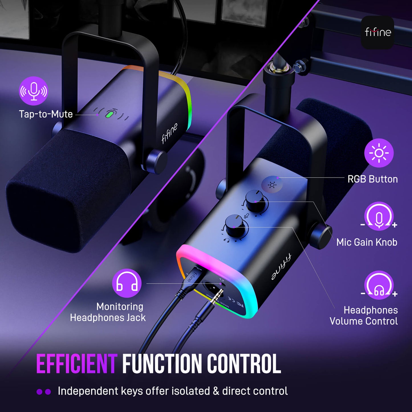 Micrófono FIFINE AmpliGame AM8T USB/XLR con Brazo Articulado