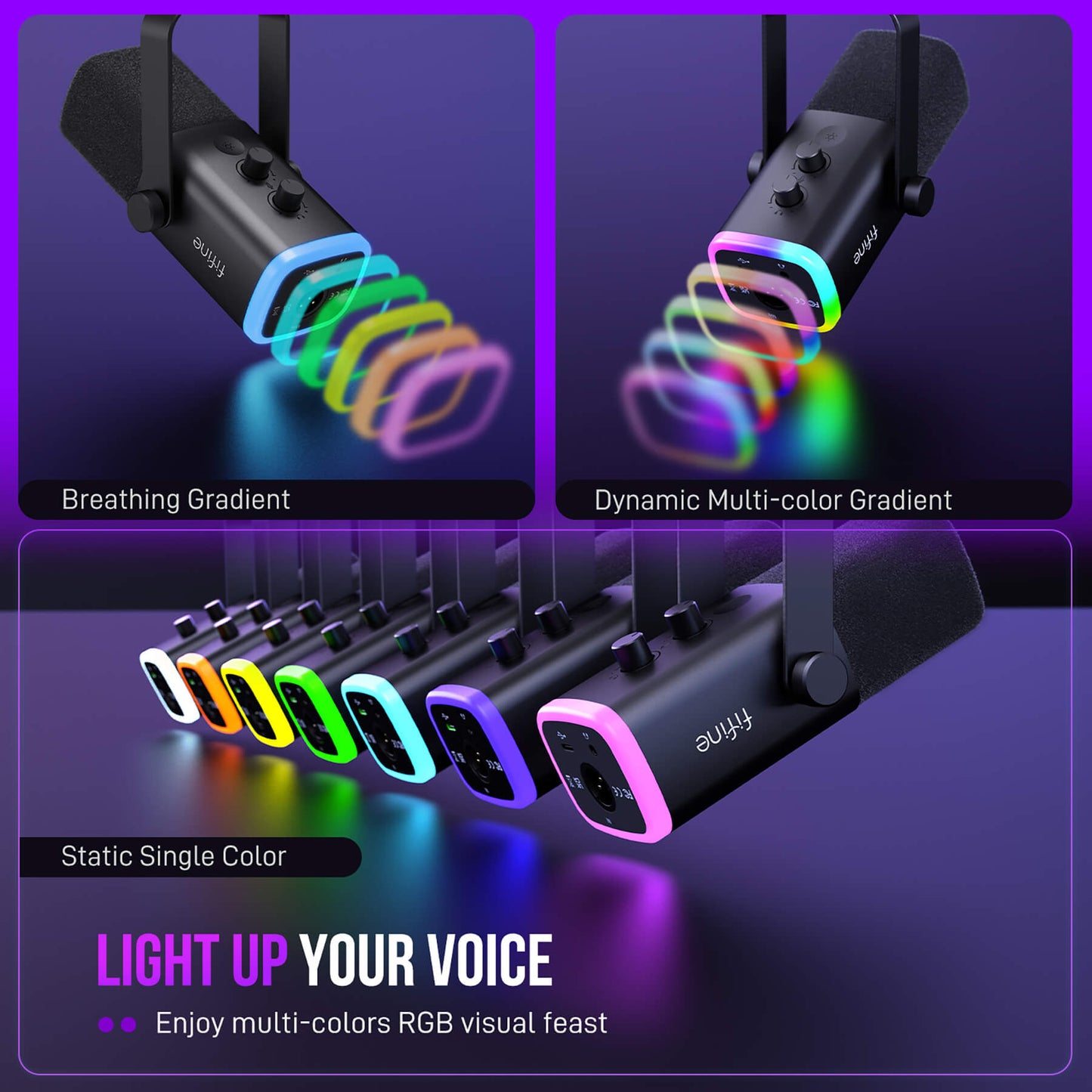 Micrófono FIFINE AmpliGame AM8T USB/XLR con Brazo Articulado
