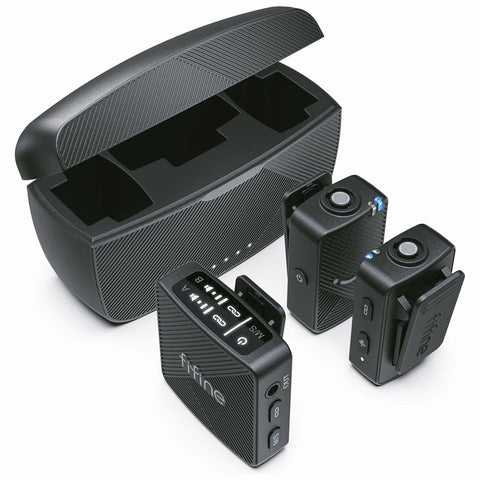 Micrófono Inalámbrico FIFINE M9 Lavalier Dual con Estuche de Carga