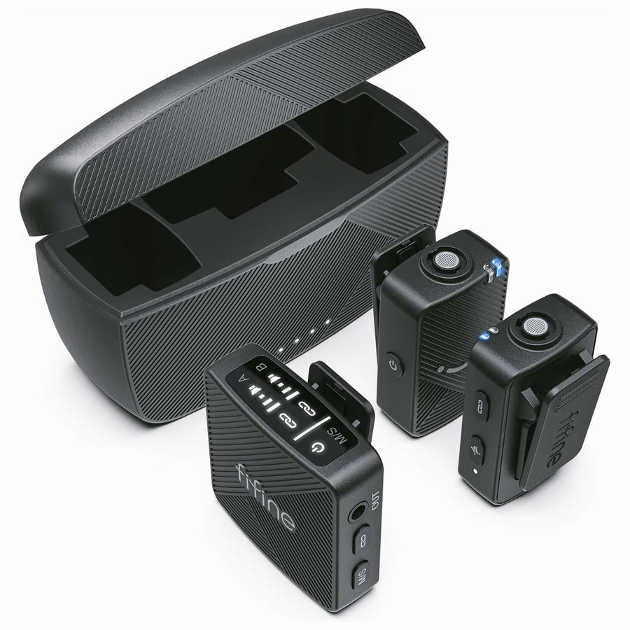 Micrófono Inalámbrico FIFINE M9 Lavalier Dual con Estuche de Carga