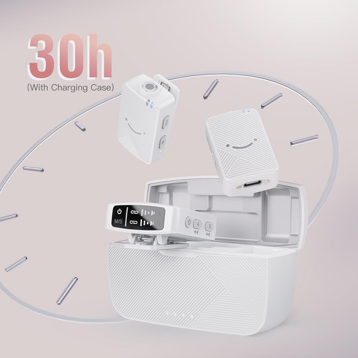 Micrófono Inalámbrico FIFINE M9 Lavalier Dual con Estuche de Carga