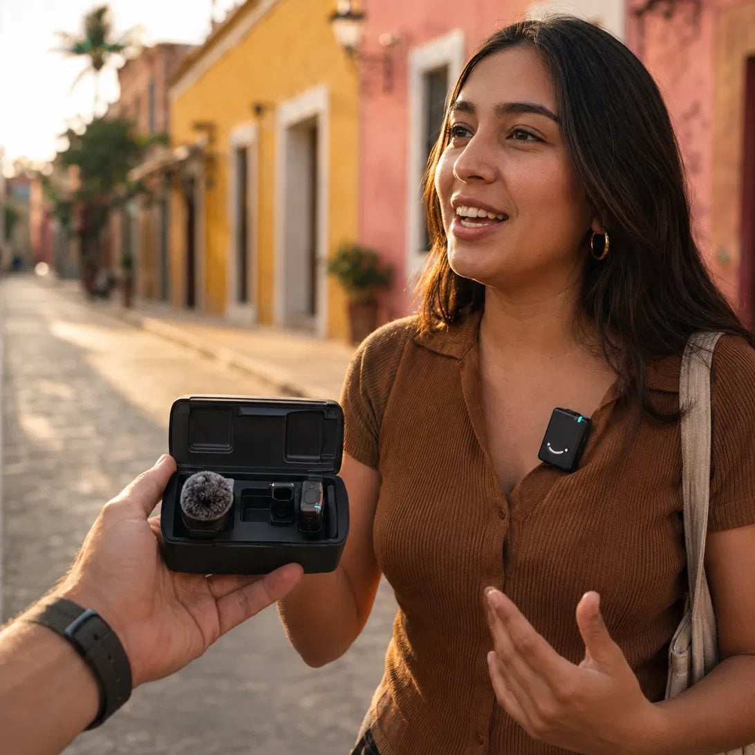 Micrófono Inalámbrico FIFINE M9 Lavalier Dual con Estuche de Carga